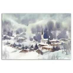 New Winter Abstract Landscape Canvas Art Print Christmas Art & Wall Decor