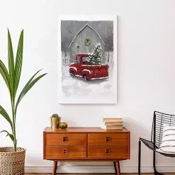 Hot Winter Barn and Truck Canvas Art Print Christmas Art & Wall Decor