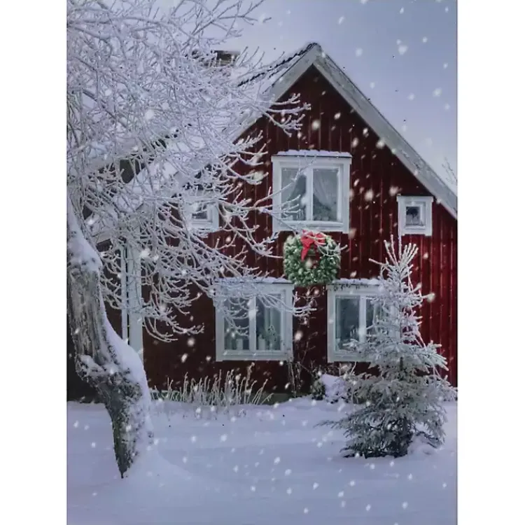 Hot Winter Barn LED Canvas Art Print Christmas Art & Wall Decor