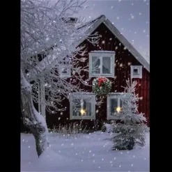 Hot Winter Barn LED Canvas Art Print Christmas Art & Wall Decor