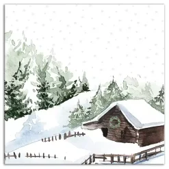 Hot Winter Cabin Canvas Art Print Christmas Art & Wall Decor