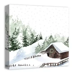Hot Winter Cabin Canvas Art Print Christmas Art & Wall Decor