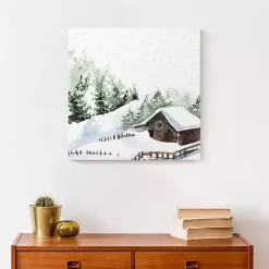 Hot Winter Cabin Canvas Art Print Christmas Art & Wall Decor