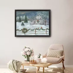 Clearance Winter Christmas Barn Framed Canvas Art Print Christmas Art & Wall Decor