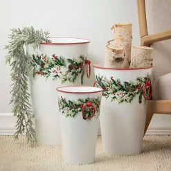 Discount Winter Foliage Metal Vases, Set of 3 Christmas Decorations