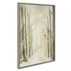 Kirklands Home Canvas Art|Winter Forest Landscape Framed Canvas Art Print White