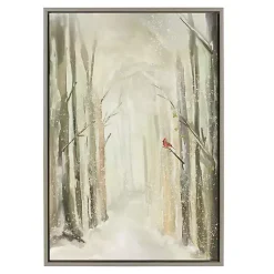 Kirklands Home Canvas Art|Winter Forest Landscape Framed Canvas Art Print White