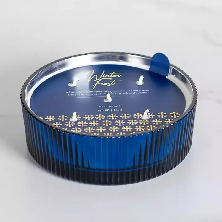 Sale Winter Frost Ribbed Dish Jar Candle Candles