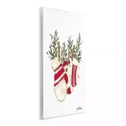 New Winter Mittens on Clothesline Wall Plaque Christmas Art & Wall Decor