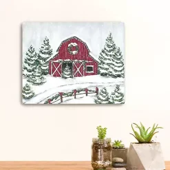 Online Winter Barn Canvas Christmas Art Print Christmas Art & Wall Decor