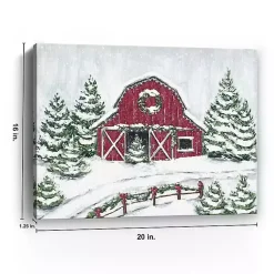 Online Winter Barn Canvas Christmas Art Print Christmas Art & Wall Decor
