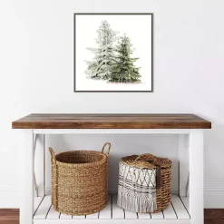 New Winter Trees Gray Framed Canvas Art Print Christmas Art & Wall Decor