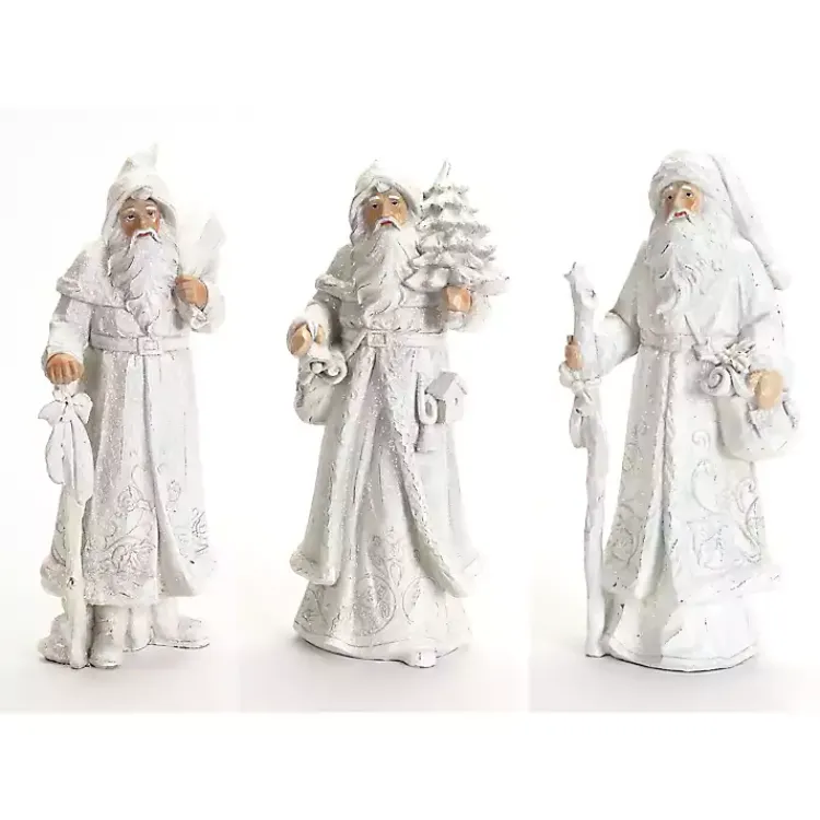 Hot Winter Resin Santa Figurines, Set of 3 Christmas Decorations
