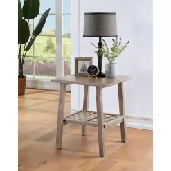 Kirklands Home Accent & End Tables|Wire Brushed Natural Accent Table Tan