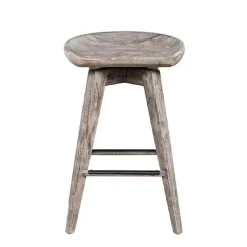 Kirklands Home Bar Stools & Counter Height Stools|Wirebrushed Barnwood Swivel Counter Stool