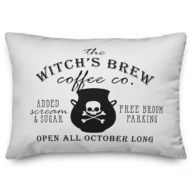 Online Witch's Brew Coffee Co Halloween Pillow Halloween