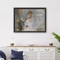 Kirklands Home Canvas Art|Woman At Her Toilette Framed Canvas Art Print Gray