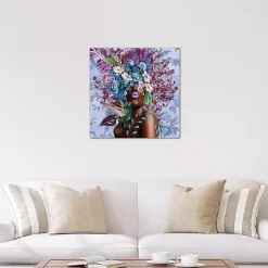 Kirklands Home Canvas Art|Woman in Bloom Purplicious Giclee Canvas Art Print Purple