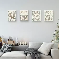 Outlet Wonderful Christmas Canvas Art Prints, Set of 4 Christmas Art & Wall Decor