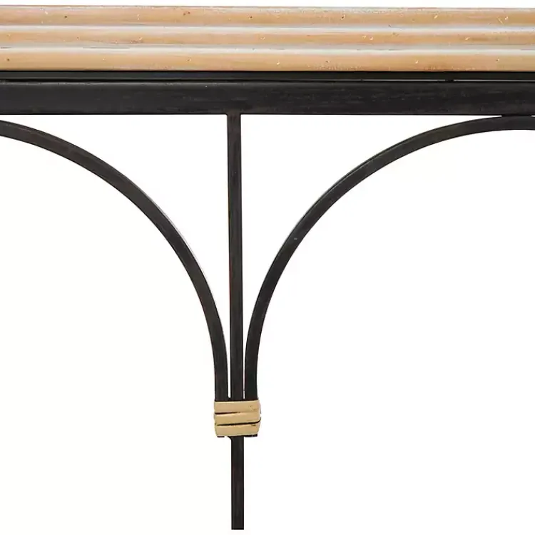 Kirklands Home Console Tables|Wood and Metal Arches Console Table