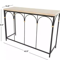 Kirklands Home Console Tables|Wood and Metal Arches Console Table