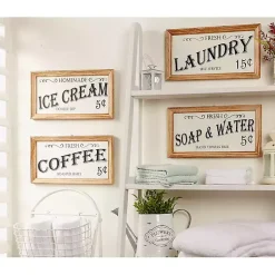 Kirklands Home Wall Quotes & Signs|Wood and Metal Coffee Framed Plaque White