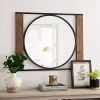 Kirklands Home Decorative Mirrors|Wood and Metal Framed Round Industrial Mirror