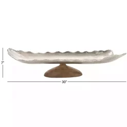 Outlet Wood and Metal Scalloped Rim Tray Decorative Trays