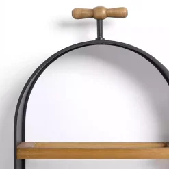 Kirklands Home Shelves|Wood and Metal 5-Tier Wine Bottle Wall Shelf