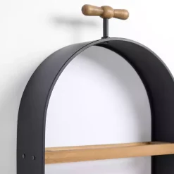 Kirklands Home Shelves|Wood and Metal 5-Tier Wine Bottle Wall Shelf