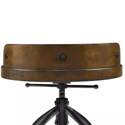 Kirklands Home Bar Stools & Counter Height Stools|Wood Edgar Industrial Adjustable Stool Brown