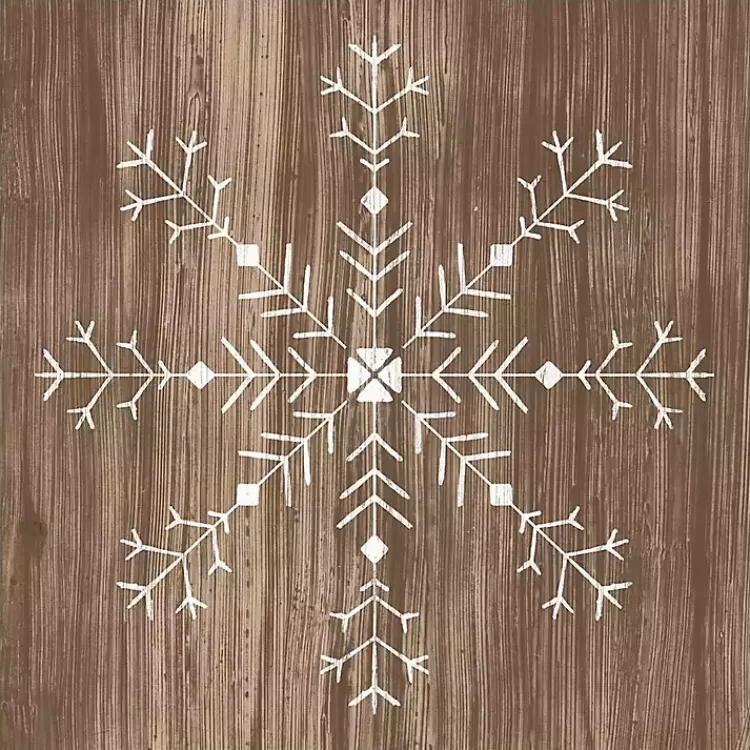 Outlet Wood Snowflake I Canvas Art Print Christmas Art & Wall Decor