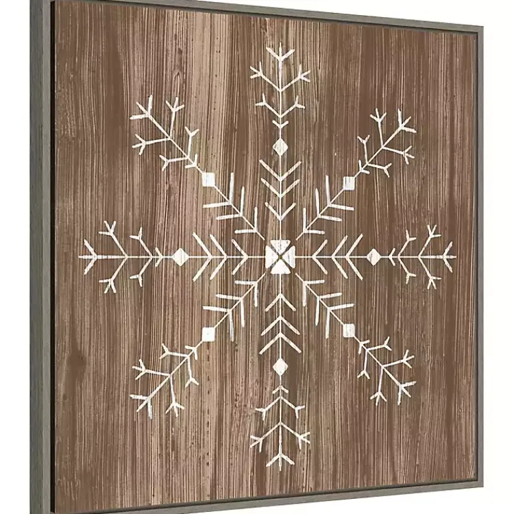 Outlet Wood Snowflake I Canvas Art Print Christmas Art & Wall Decor