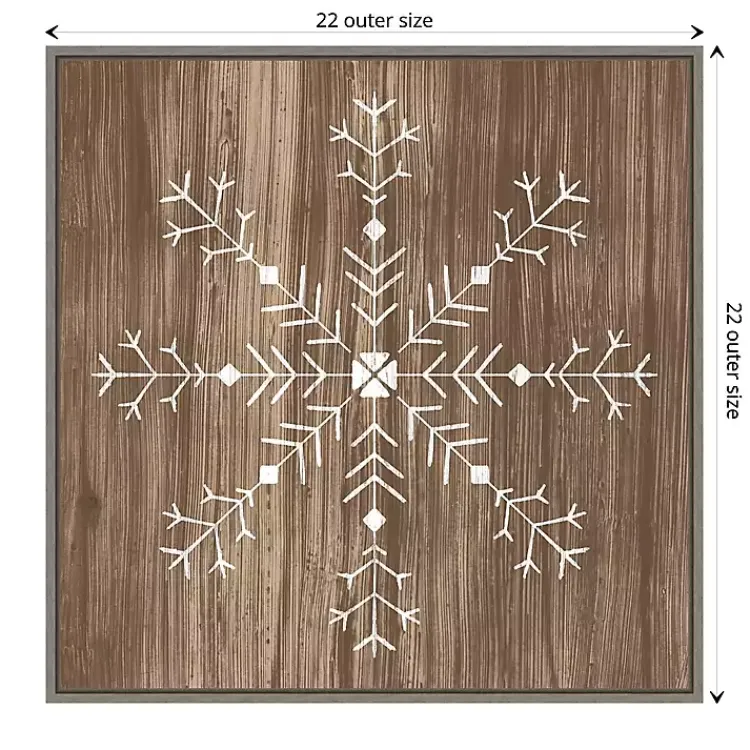 Outlet Wood Snowflake I Canvas Art Print Christmas Art & Wall Decor