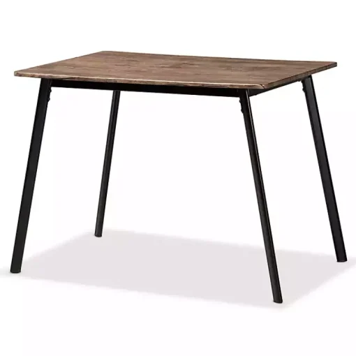 Kirklands Home Dining Tables|Wood Table and Leather Chairs 5-pc. Dining Set