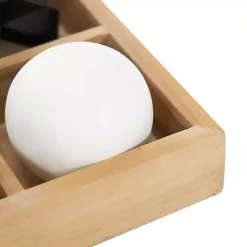 Discount Wooden Black & White 3D Tic Tac Toe Set Decorative Accents