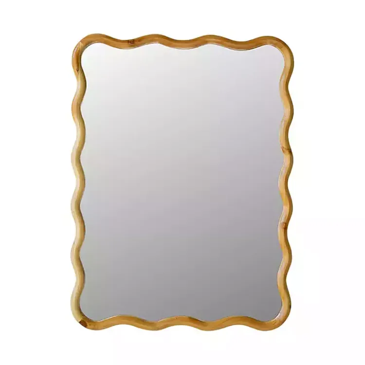 Kirklands Home Decorative Mirrors|Wooden Squiggle Wall Mirror