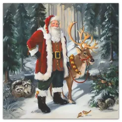 Hot Woodland Santa Canvas Art Print Christmas Art & Wall Decor