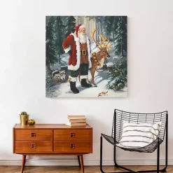 Hot Woodland Santa Canvas Art Print Christmas Art & Wall Decor