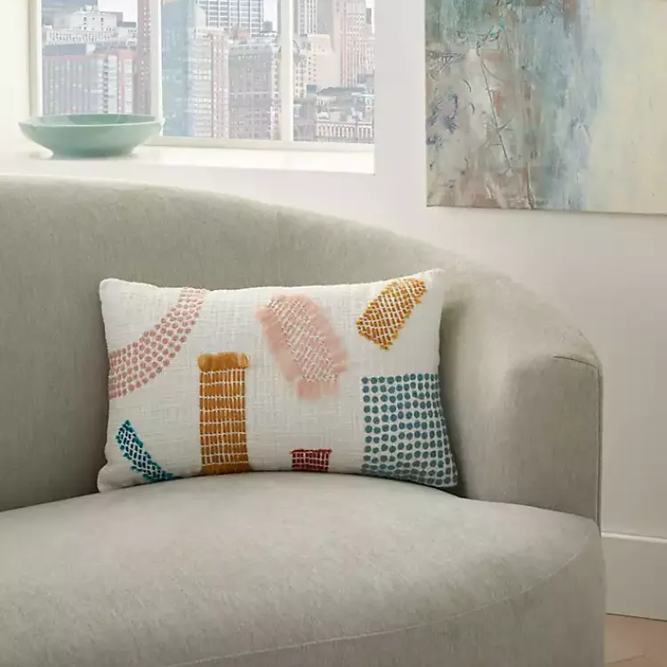 Hot Woven Geometric Patches Lumbar Pillow Pillows