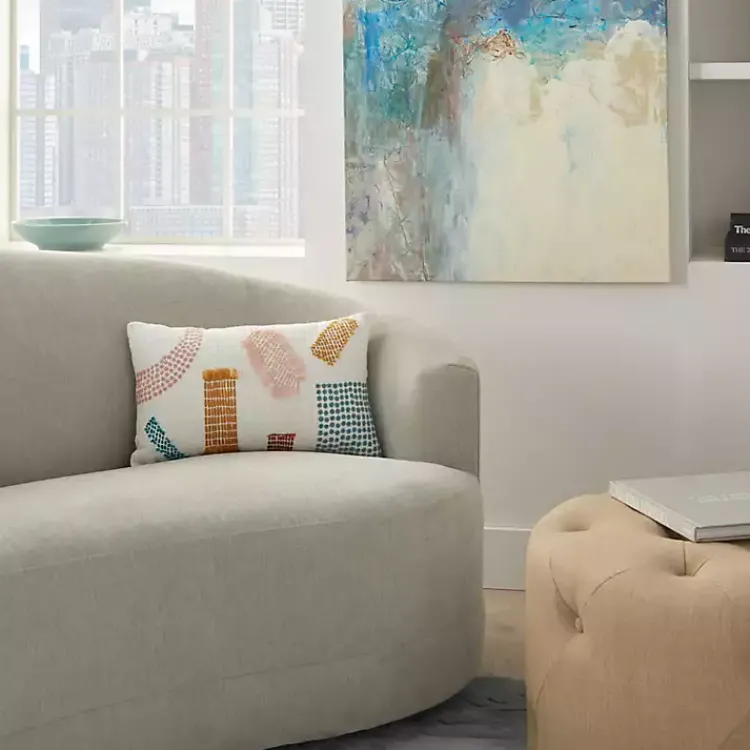 Hot Woven Geometric Patches Lumbar Pillow Pillows