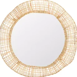 Kirklands Home Decorative Mirrors|Woven Natural Cane Round Alia Wall Mirror