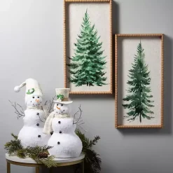 Clearance Woven Pine Tree Framed Art Prints, Set of 2 Christmas Decorations