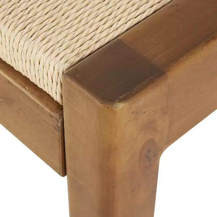 Kirklands Home Benches & Ottomans|Woven Rope and Birch Wood Bench Tan