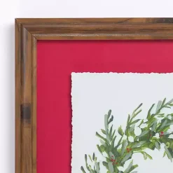 Clearance Wreath with Red Ribbon Framed Art Print Christmas Art & Wall Decor