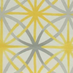 Kirklands Home Outdoor Cushions & Pillows|Yellow & Gray Geometric Flowers Outdoor Pillow