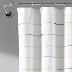 Kirklands Home Shower Curtains|Yellow and Gray Ombre Stripe Shower Curtain