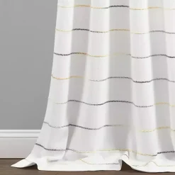 Kirklands Home Curtains & Drapes|Yellow and Gray Stripe Curtain Panel Set, 84 in.
