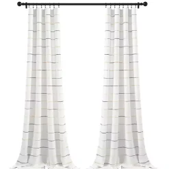Kirklands Home Curtains & Drapes|Yellow and Gray Stripe Curtain Panel Set, 84 in.