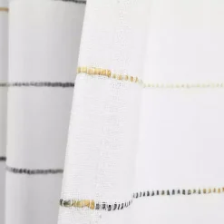 Kirklands Home Curtains & Drapes|Yellow and Gray Stripe Curtain Panel Set, 95 in.